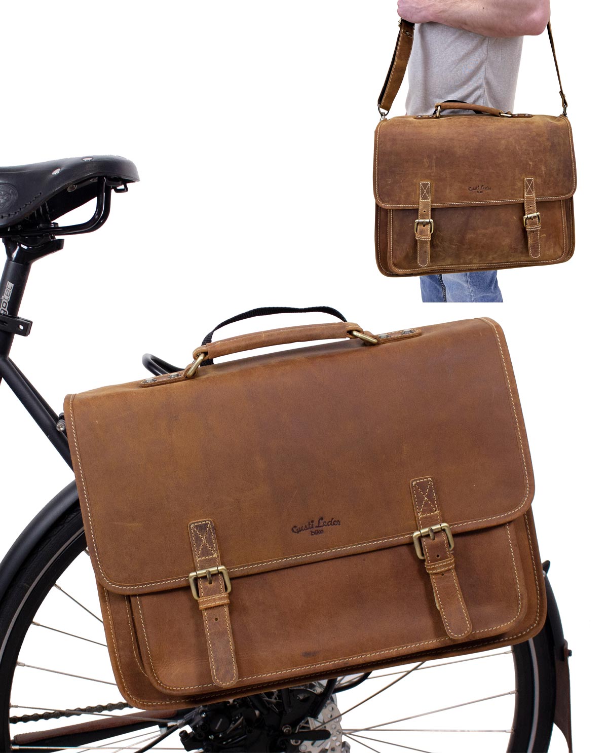 Leder Lenkertasche Rucksack Gusti Leder Rucksack 